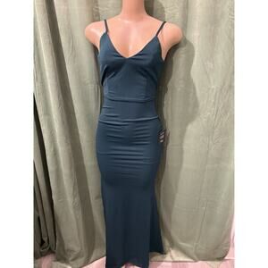 Lulu's Moments Of Bliss Forest Green Backless Mermaid Maxi Dress XXS Formal
